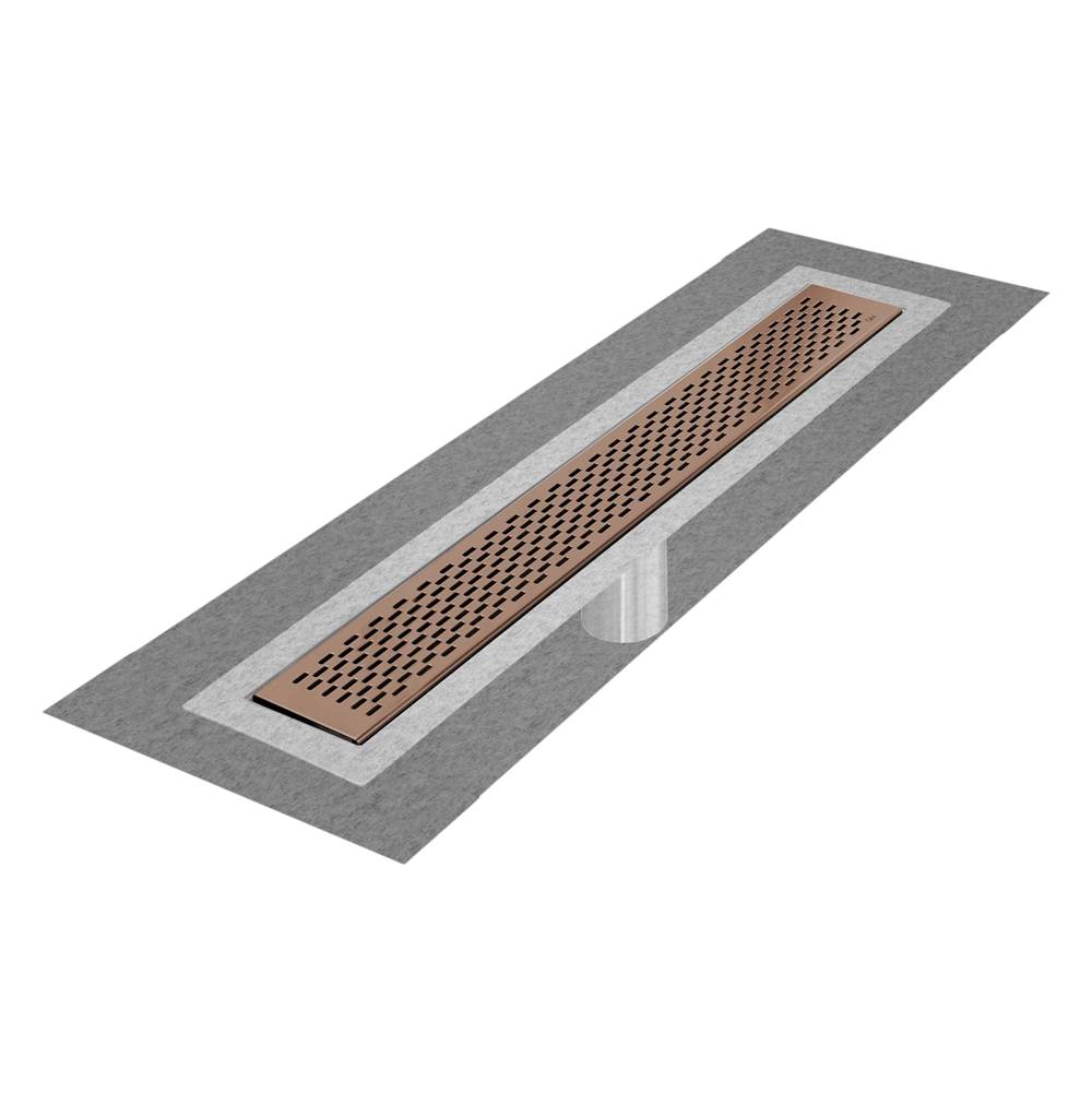QM Drain - Delmar Series. 36'' Standard length Flange Edge linear drain.  Delta Line. Bronze - Bronze