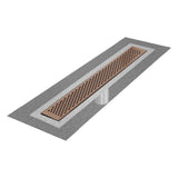 QM Drain - Delmar Series. 58'' Standard length Flange Edge linear drain.  Delta Line. Bronze - Bronze