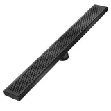 QM Drain - Delmar Series. 32'' Standard length Plain Edge linear drain.  Delta Line. Black - Black