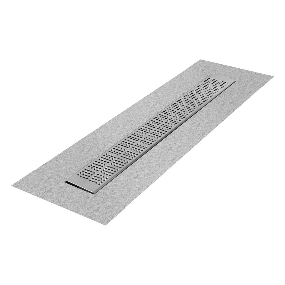 QM Drain - Delmar Series. 48'' Standard length Flange Edge linear drain. Kai Line. Satin - Satin
