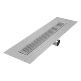 QM Drain - Delmar Series. 36'' Standard length Side Outlet linear drain. Delta Line. Satin - Satin