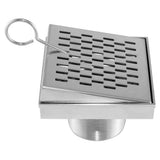 QM Drain - Delmar Series. Delta Line. 4'' Square Drain. Satin fin. - Satin