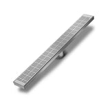 QM Drain - Delmar Series. 24'' Standard length Plain Edge linear drain. Kai Line. Satin - Satin