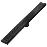 QM Drain - Delmar Series. 48'' Standard length Plain Edge linear drain.  Kai Line. Black - Black