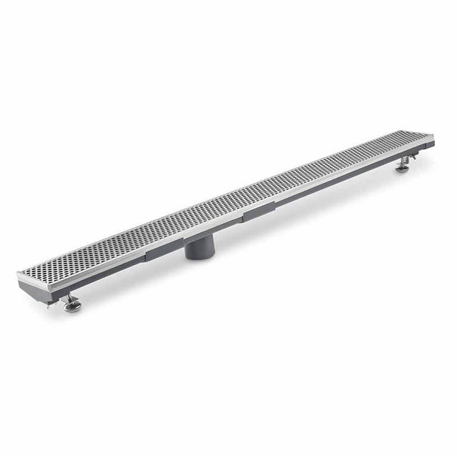 QM Drain - Lagos Series. 60'' Adjustable Kit (2'' outlet):  Perforated Line. Satin - Satin