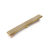QM Drain - Delmar Series. 28'' Standard length Plain Edge linear drain. Lotus Line. Gold - Gold