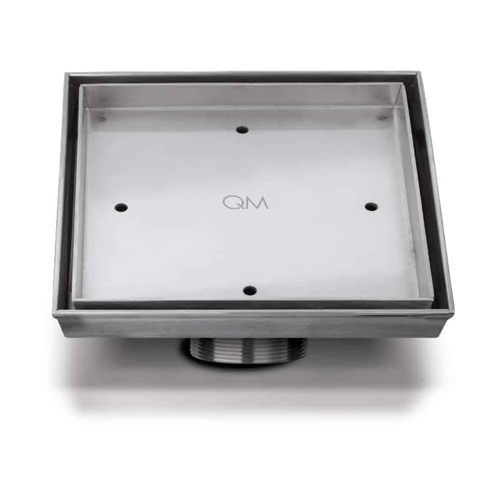 QM Drain - Delmar Series. Mist Line. 5 3/4'' Square Drain. Satin fin. - Satin