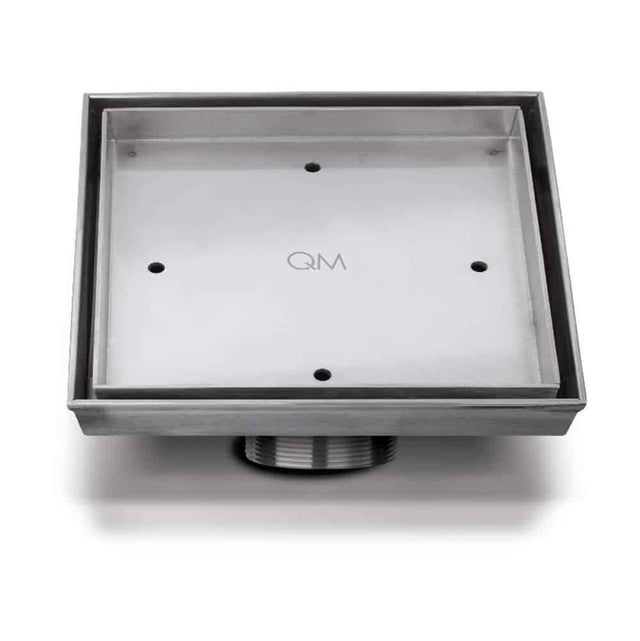 QM Drain - Delmar Series. Mist Line. 5 3/4'' Square Drain. Satin fin. - Satin