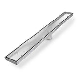 QM Drain - Delmar Series. 32'' Standard length Plain Edge linear drain. Mist (Tile-in) Line. Satin - Satin