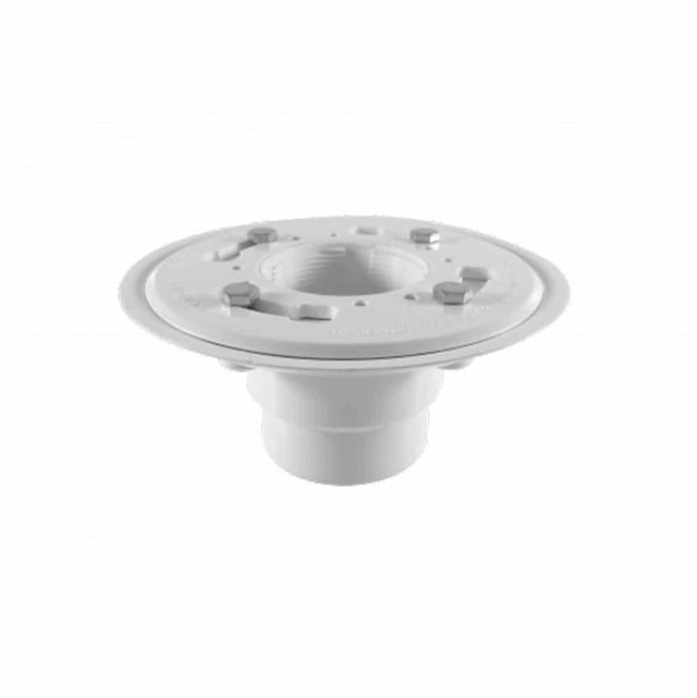 QM Drain - PVC Flange Drain 2'' throat, 2'' outlet No Hub