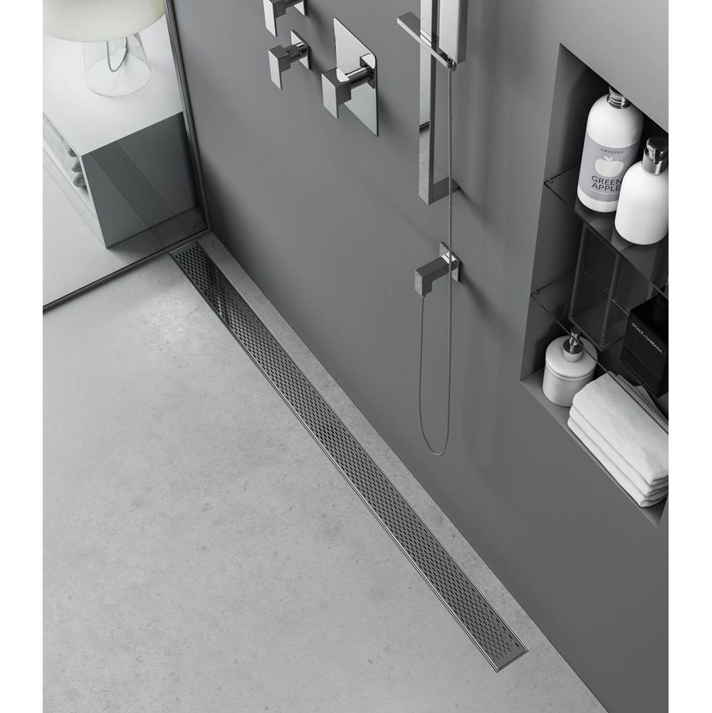 Delmar Series. 48'' Standard length Flange Edge linear drain.  Delta Line. Black