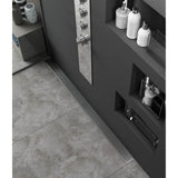 Delmar Series. 58'' Standard length Flange Edge linear drain.  Delta Line. Black