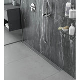 Delmar Series. 32'' Standard length Plain Edge linear drain.  Kai Line. Black