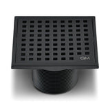 QM Drain - Lagos Series. Mira Line. 4'' Square Drain. Black - Black