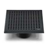 QM Drain - Lagos Series. Mira Line. 5 3/4'' Square Drain. Black - Black