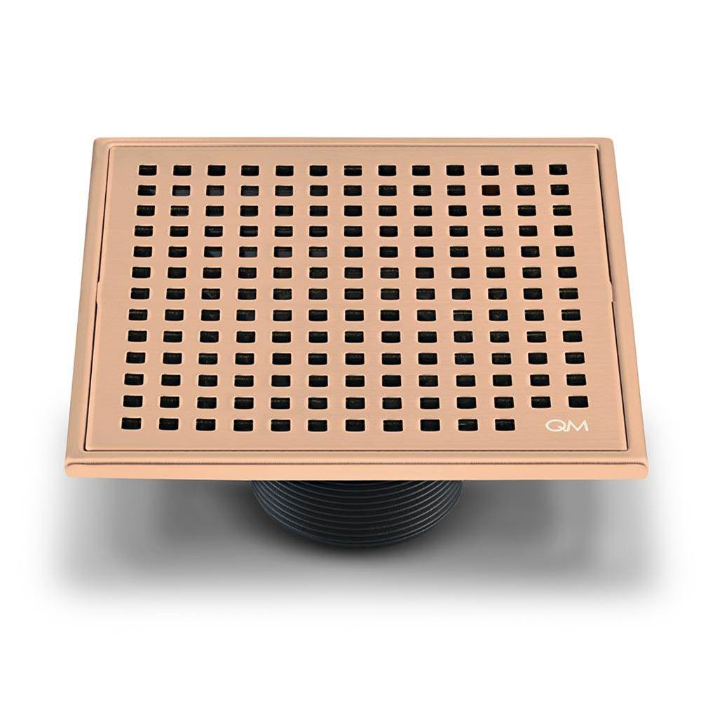QM Drain - Lagos Series. Mira Line. 5 3/4'' Square Drain. Bronze - Bronze