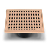 QM Drain - Lagos Series. Mira Line. 5 3/4'' Square Drain. Bronze - Bronze