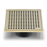 QM Drain - Lagos Series. Mira Line. 5 3/4'' Square Drain. Gold - Gold