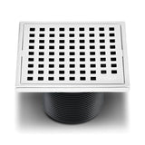 QM Drain - Lagos Series. Mira Line. 4'' Square Drain. Polished fin. - Polished