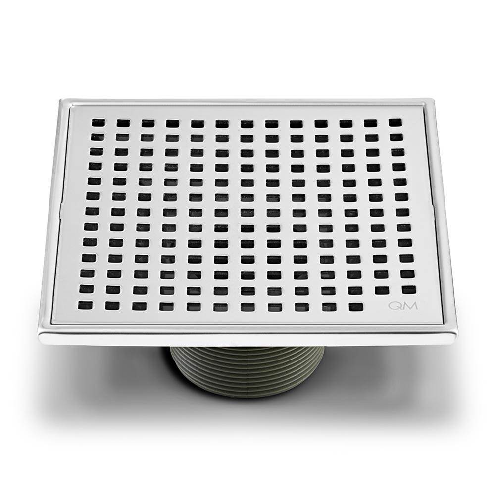 QM Drain - Lagos Series. Mira Line. 5 3/4'' Square Drain. Polished fin. - Polished