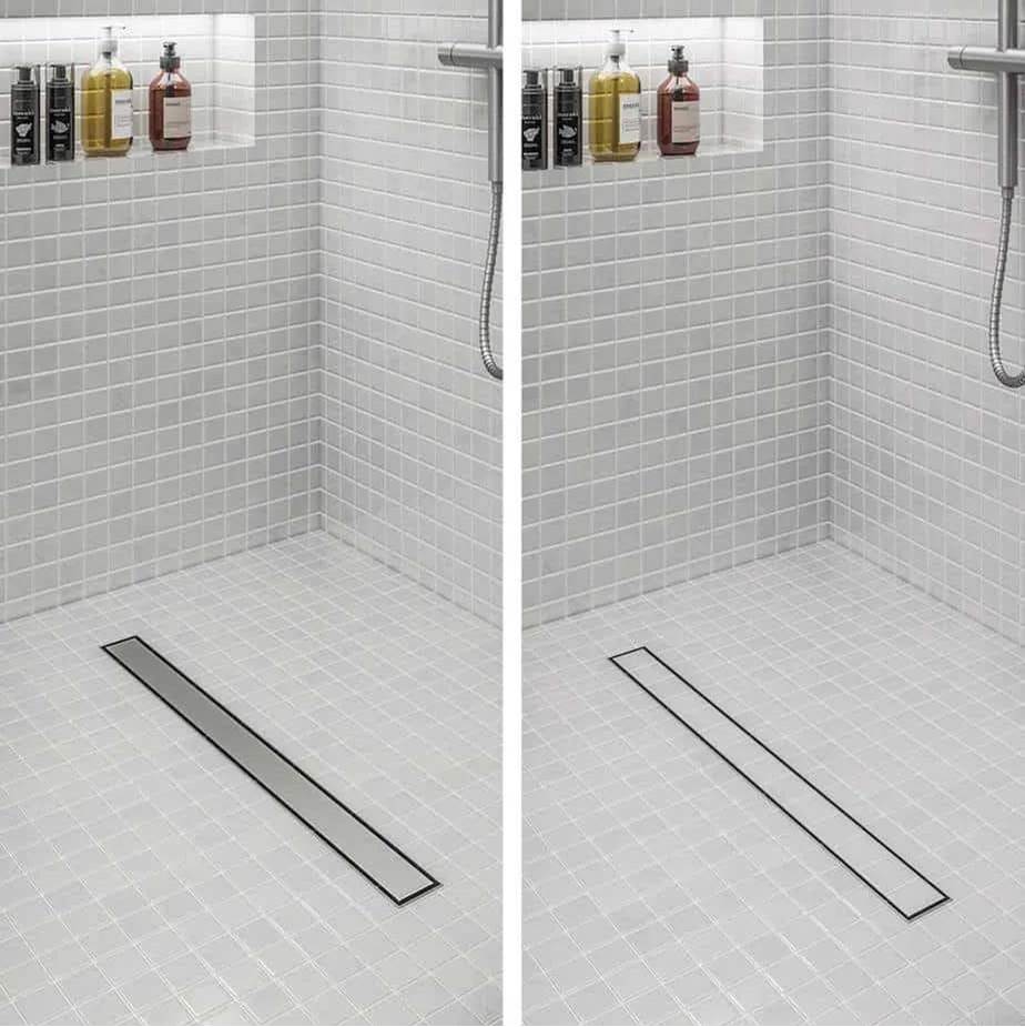 Bay Series. 24'' Linear Drain. Reversible 2 in 1 grate