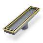 QM Drain - Lagos Series. Veil Line. Linear Drain 12'' . Gold - Gold