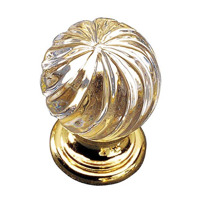 Richelieu America - Traditional Crystal and Brass Knob - 9912 - Brass,Clear