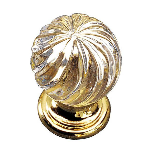 Richelieu America - Traditional Crystal and Brass Knob - 9912 - Brass,Clear