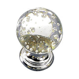 Richelieu America - Traditional Glass and Metal Knob - 9923 - Bubble Glass,Chrome