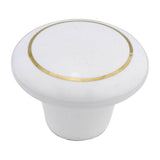 Richelieu America - Eclectic Ceramic Knob - 1423 - Brass,White
