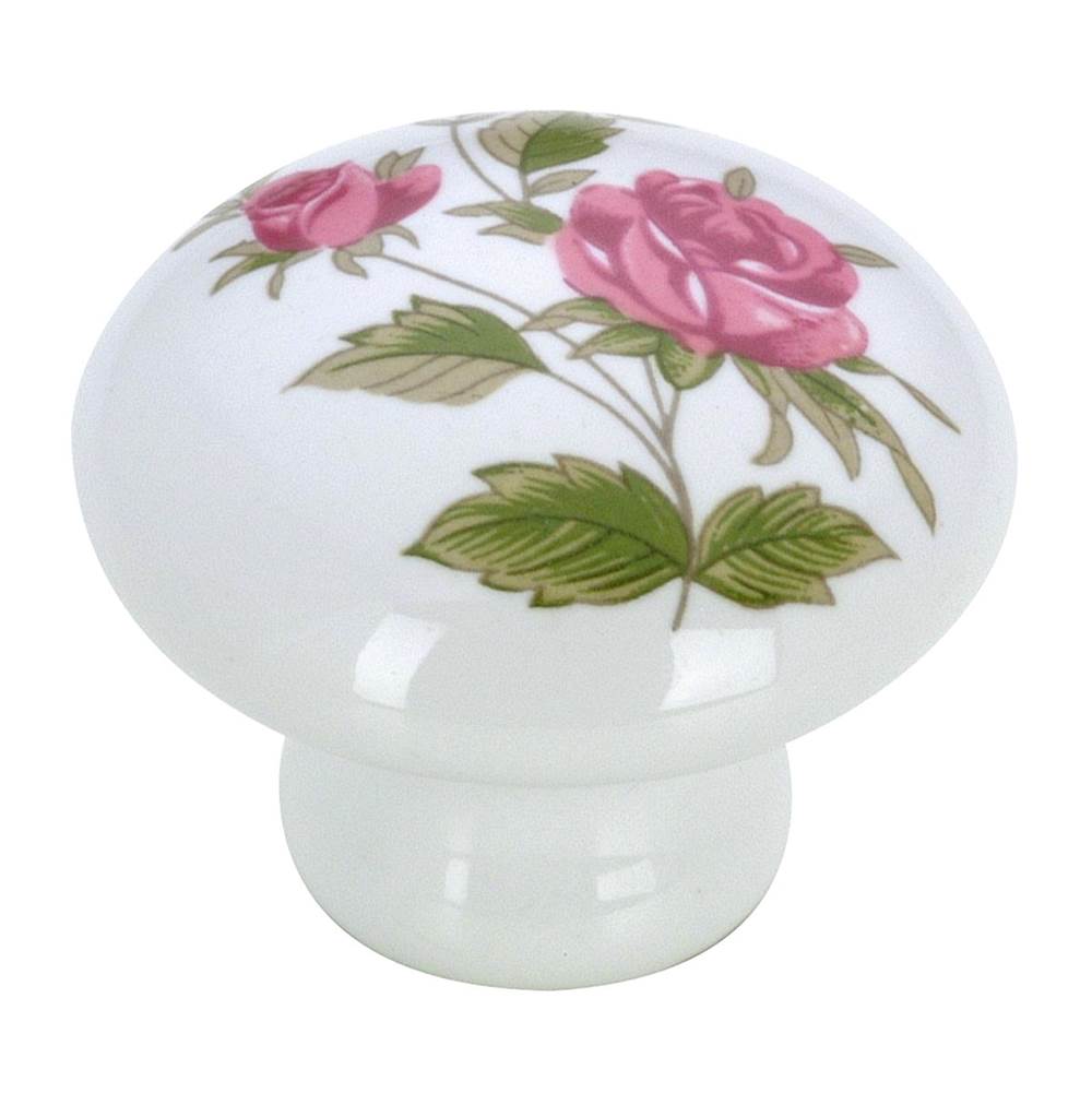 Richelieu America - Eclectic Ceramic Knob - 3361 - Pink Flowers