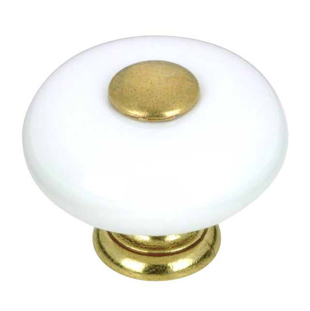 Richelieu America - Eclectic Ceramic and Metal Knob - 3381 - White