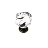 Richelieu America - Traditional Murano Glass and Metal Knob - 9030 - Clear,Antique English