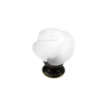 Richelieu America - Traditional Murano Glass and Metal Knob - 9030 - Frosted Clear,Antique English