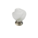 Richelieu America - Traditional Murano Glass and Metal Knob - 9030 - Frosted Clear,Brushed Nickel