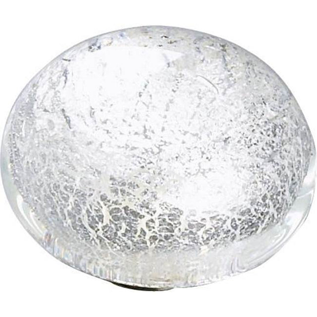 Richelieu America - Contemporary Murano Glass Knob - 404 - Clear,White,Brushed Nickel