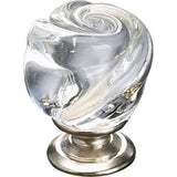 Richelieu America - Traditional Murano Glass and Metal Knob - 9030 - Clear,Brushed Nickel