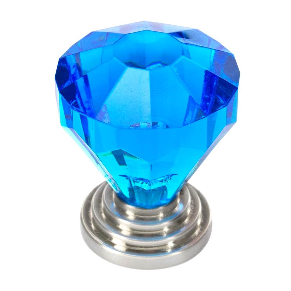 Richelieu America - Eclectic Acrylic and Metal Knob - 10089 - Blue,Brushed Nickel