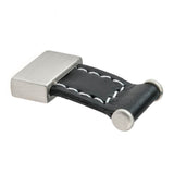 Richelieu America - Contemporary Leather and Metal Knob - 745 - Black,Brushed Nickel