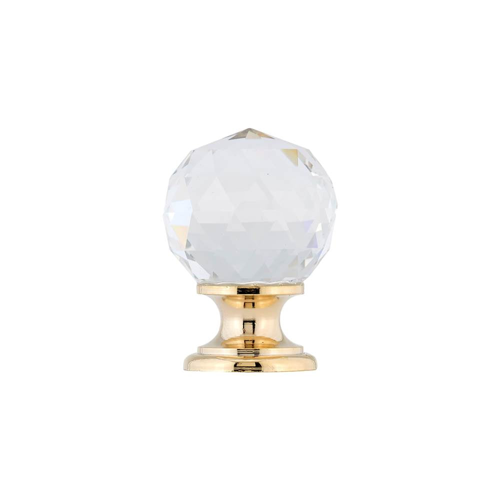 Contemporary Crystal and Brass Knob - 9993