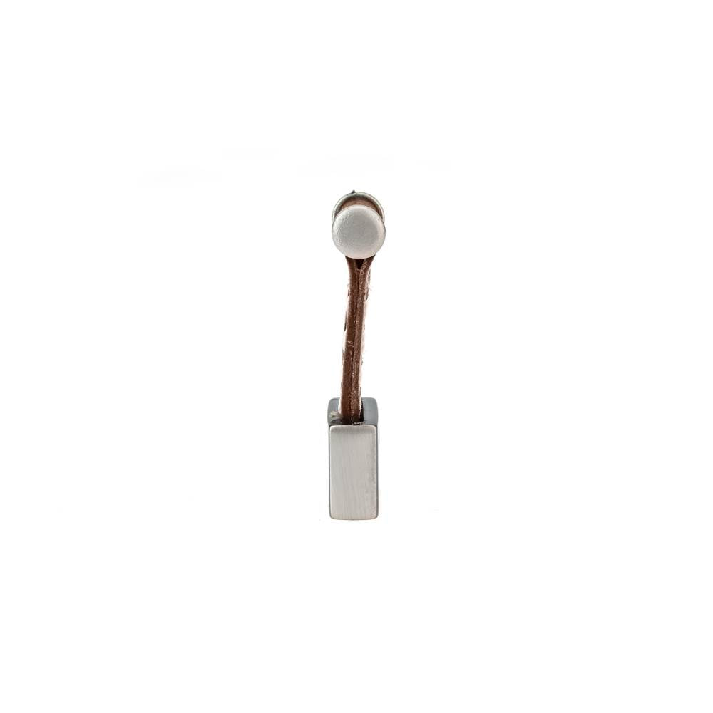 Contemporary Leather and Metal Knob - 745