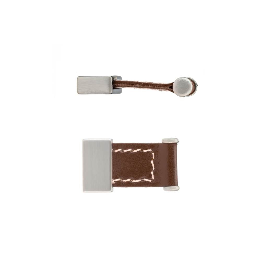 Contemporary Leather and Metal Knob - 745