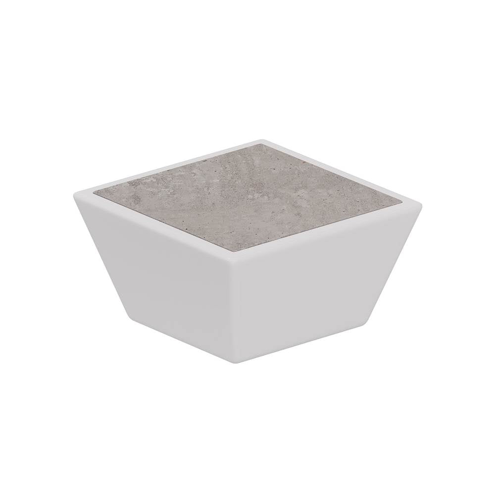 Richelieu America - Contemporary Metal and Concrete Knob - 5858 - Matte White,Concrete