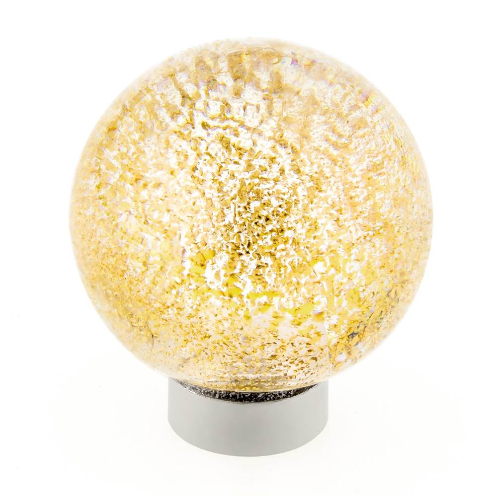 Richelieu America - Contemporary Murano Glass Knob - 4047 - Clear,Metallic Gold