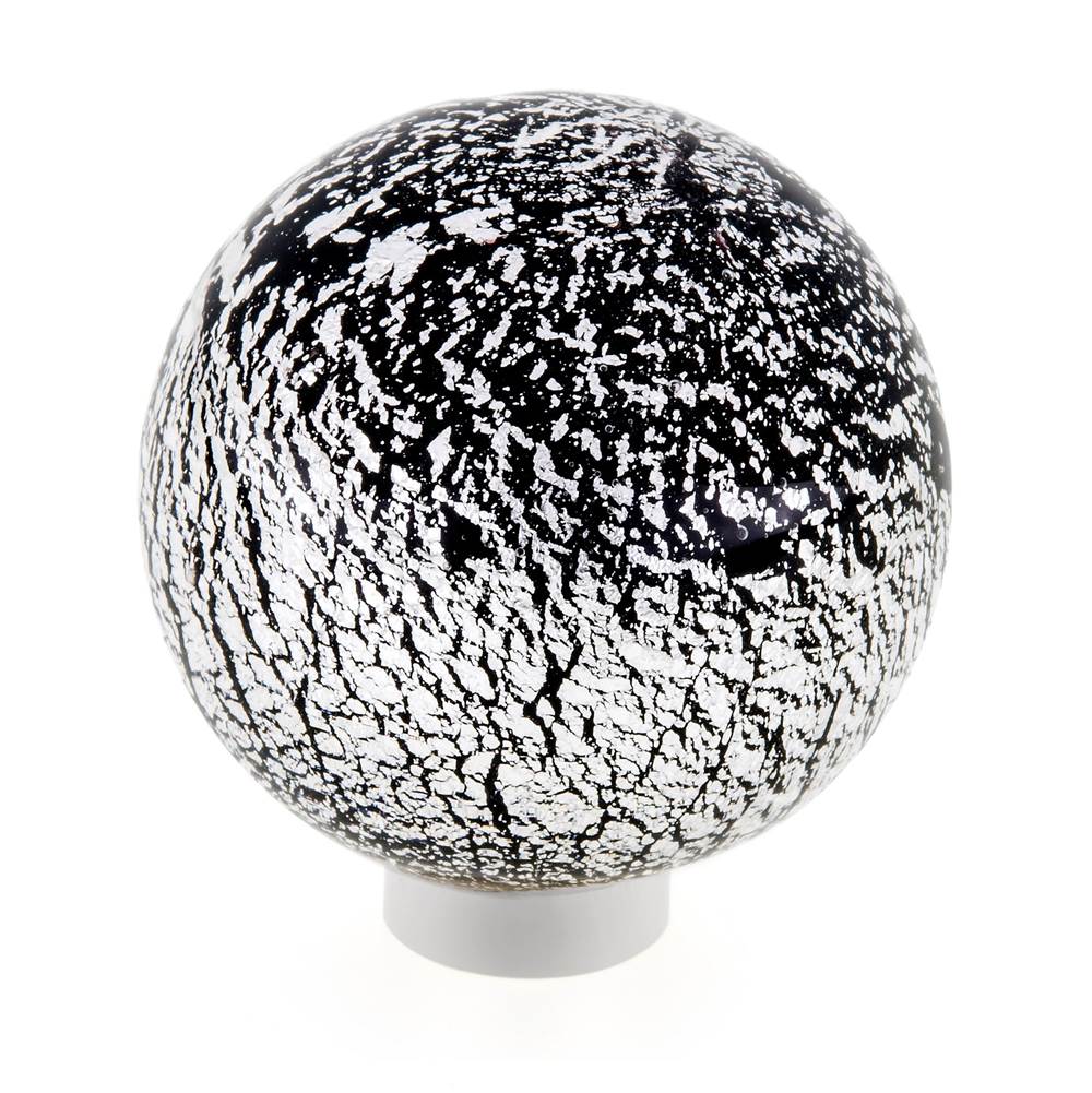 Richelieu America - Contemporary Murano Glass Knob - 4047 - Silver,Black