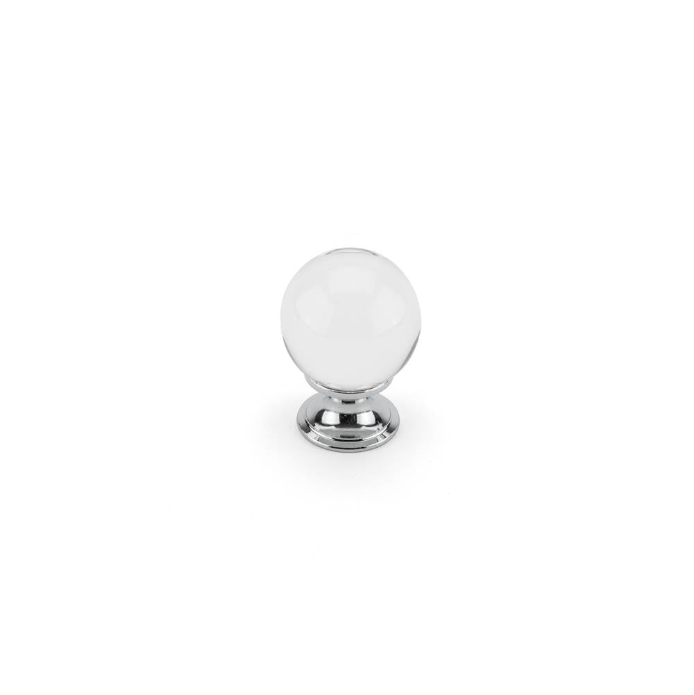 Richelieu America - Contemporary Glass Knob - 0330 - Clear,Chrome