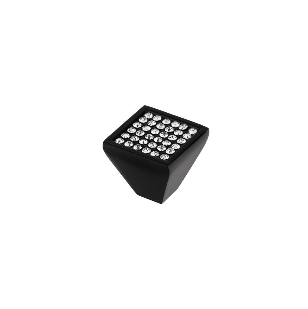 Richelieu America - Contemporary Metal and Crystal Knob - 1234 - Matte Black,Crystal
