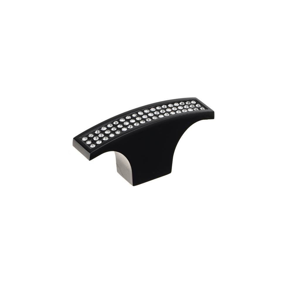 Richelieu America - Contemporary Metal and Crystal Knob - 1234 - Matte Black,Crystal