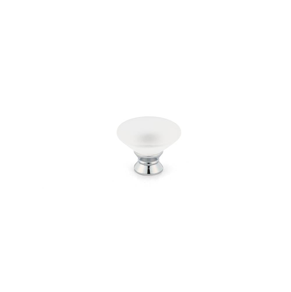 Richelieu America - Contemporary Murano Glass Knob - 153 - Frosted Clear,Chrome