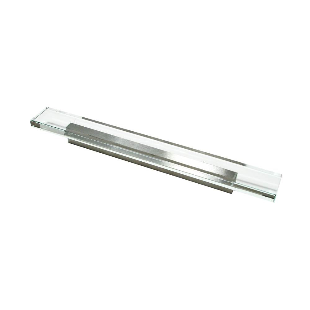 Richelieu America - Contemporary Glass and Metal Pull - 2024 - Clear,Brushed Nickel